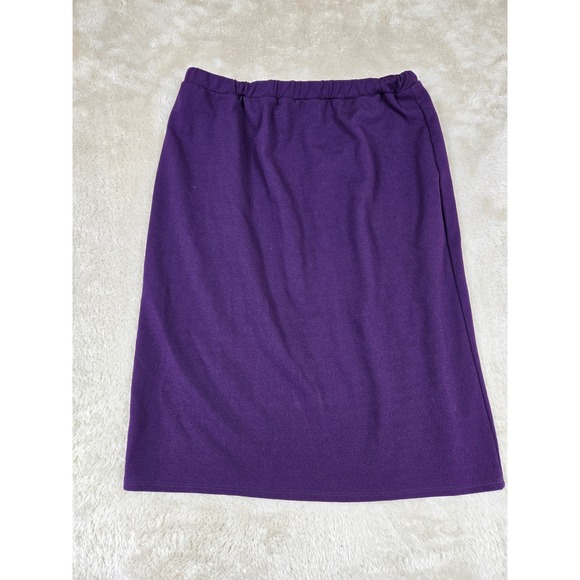 MOA USA Purple Elastic Waist Knee Length Skirt Women's Size M - Picture 7 of 8